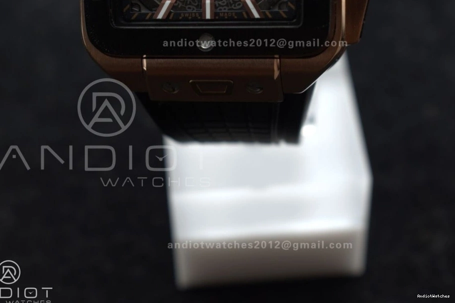 Unico on Dial Rubber Skeleton Bezel Square 42mm Black Affordable A Ceramic 1116 RG 1:1 BBF Bang Best Strap Edition 0107
